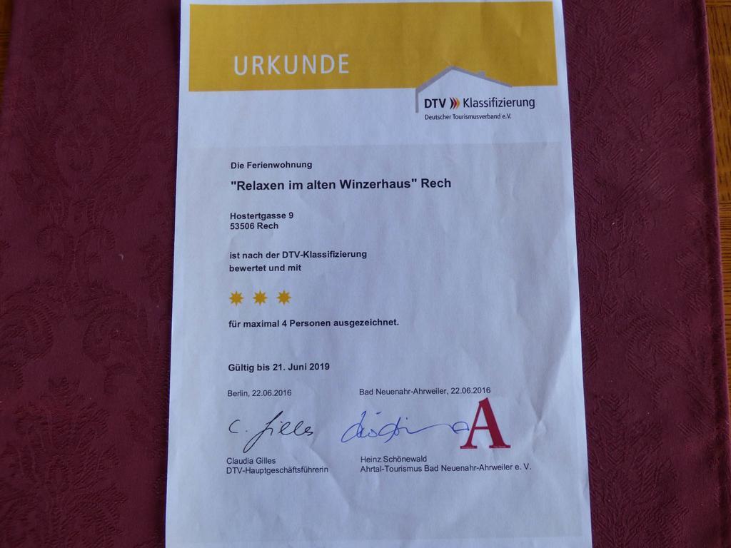 Relaxen im alten Winzerhaus Fewo OG Rech Exterior foto